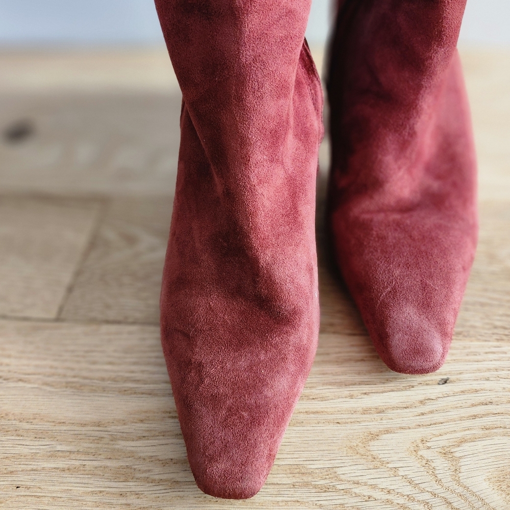 Sam Edleman Sulema Knee High Boots Size 7.5 Brick Red Color - Picture 8 of 11